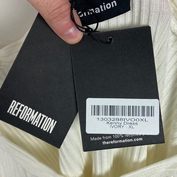 NWT Reformation Kenny Dress White Size XL Button Down New With Tag Mini Boho New - Picture 4 of 11